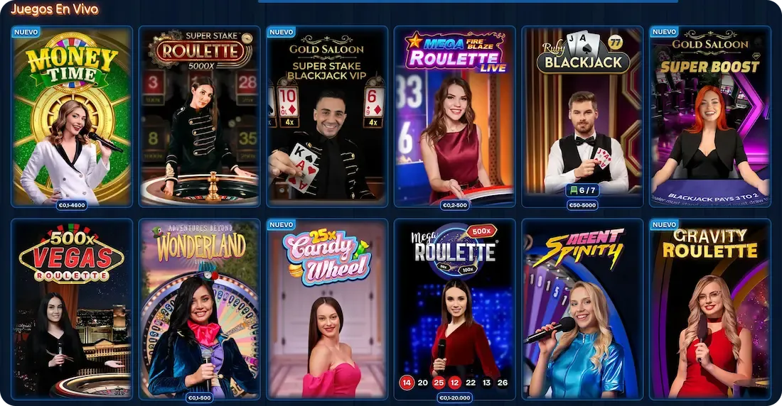 juegos en vivo del casino majestico